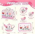 Floral Tea Party Set For Little Girls Ages 3-6  15-piece Pretend Play Kitchen To
