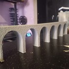 N Scale Stone Texture Bridge 18 Inch Viaduct Arch Bridge 1 Lane Version  New 