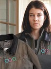 The Walking Dead Maggie Lauren Cohen Screen Worn Used Cowboy Brown Jacket Prop