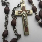 Vintage Rosary Natural Seed Beads Silver Tone One Chipped Seed Metal Wear