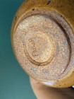 Ruffled Brown Fuego Signed Studio Pottery With Handles Vase