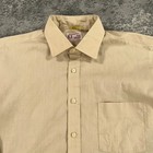 Vtg Manhattan Shirt Mens 16 X 34 Beige Long Sleeve Button Up 70s 80s The Natural