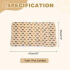 Dog Cat Bed Mat  Soft Coral Fleece Pet Cushion Pad With Cute Star Print  Warm   