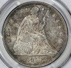 1859 Seated Silver  1 Dollar Pcgs Au 53