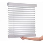 Home Decorators White Cordless Faux Wood Blinds 2  Slats Room Darkening 59x64
