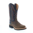Jama Old West 1643l Womens Brown Leather Slip On Cowboy Western Boots