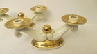 Vtg Pair 2  Gerolo   Co Tettau Bavarian  Porcelain Double Candlestick Floral Mcm