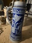 Antique Beer Stein  Germany All Pain   Sorrow Tall 13 5 