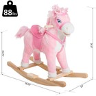 Kids Ride On Rocking Horse Pony Toy Plush Gift Moving Tail W sound Pink
