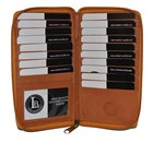 Credit Card Holder Tall Wallet Zipper New Tan  Leather Rare Great Gift Idea 