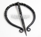 Hand-forged Scottish Twisted Black Steel Brooch Or Cloak Pin -- Celtic viking