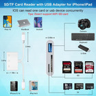 Sd Card Reader For Iphone Ipad  Dual Port Adapter With Sd  Microsd  Usb-a Slots 
