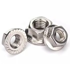 1 4 -20 Flange Nuts  304 Stainless Steel Serrated Flange Hex Lock Nuts  20pcs   