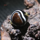 Energy Tibetan Old Agate Natural Silkworm Eyed Round 23 5 Ball Sphere Dzi Bead