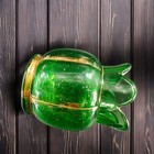 Antique Eapg Riverside Glass Vase Vessel Hand Painted Gold Lines Green Vase Vtg