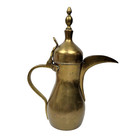 Vintage Antique Brass Middle Eastern Dallah Coffee Pot Turkish Arabic Stamped 13