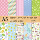  60 Pcs Easter Decorative Paper Set A5 Size Craft Paper For Easter A5-60pcs