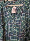 Torrid Women s Harper Brushed Rayon Acrylic Tunic Pullover Green Plaid Size   