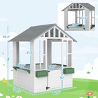 Kids Outdoor Wooden Playhouse  W  Door Windows Flower Pot Holder  White