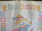 Vintage Cross Stitch Hand Embroidered Baby Quilt Crib Blanket  jack In The Box 