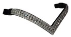Leather Five Row Clear Crystal V Shape Browband For Bridle Horse size-full black