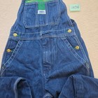 Liberty Blue Jean Denim Bib Overalls Youth Boys Size 14 Regular Green Trim Read