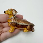 Ciel Dachshund Weiner Dog Enamel Rhinestone Bejeweled Trinket Box