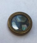  Vintage Stone Glass Set In Brass Metal Button      Not Sure What It Is - Fs