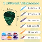 Guitar Picks 50 Pack  6 Different Thickness Colorful Picks With Organizer