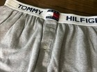 Vtg Tommy Hilfiger Gray Boxer Shorts L Logo Cotton Sleep Y2k Rare Sweatshort