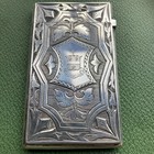 Antique Victorian Ornate Sterling Silver Calling Card Case 1867 George Unite 40g