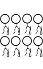 Black Metal Curtain Rings W  Clips 1 5 In Diameter Solid Screw-on Mount