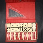 Budweiser Double Six Dominoes Complete Set Red Case Vintage Advertising Taiwan