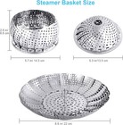 Veggie Vegetable Steamer Basket  Folding Steaming Basket  Metal Stainless Steel