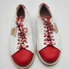 Linds 7 5 8 Women   s Bowling Shoes Red White Leather Retro