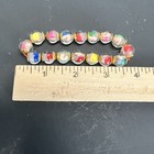 Vintage Chinese Reverse Painted Mini Portrait Buddha Glass Prayer Beads Bracelet