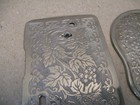 Vtg Singer 28 128 Vs Sewing Machine Nickel Chrome Grape Face   Side Plates Set