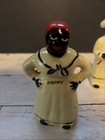 Vintage Americana    salty   Peppy    Salt   Pepper Shakers  1940s   50s  Yellow 4 5 