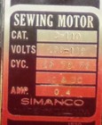 120 Volts Vintage Singer 222  221k  Featherweight Sewing Machine Motor
