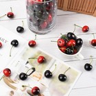 100 Pcs Artificial Cherry Fruit Fake Simulation Red Black Cherries Decor