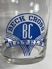 Bc Beck Cross Hotel Water Glass Kansas  Missouri Colorado C 1940   s Enamel Acl