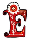 Letter E Moda Fabric Applique Iron On Flower Not Embroidered 1pc Usa