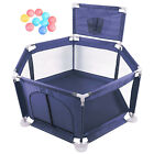 Foldable Baby Playpen Toddler Kid Safety Play Yard Fence Portable With Ball Hoop