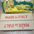Vintage Sportcraft Bocce Ball Complete Set With Pallino Ball Made In Italy W box