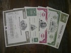 Vintage Stock Certificates - Lot Of 5 - Excellent Condition - See Pics  L3