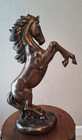 Large 21 25  Rearing Horse Statue Bronze Tone Resin Sculpture Equestrian Decor