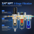 Air Compressor Dryer System 3 4 Npt 3 Stage Water Separator Filter Regulator For