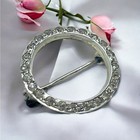 Sparkling Open Circle Round 925 Sterling Silver Cz Scarf Lapel Pin Brooch  1 