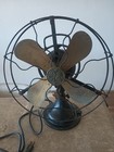 Antique Ge  Brass Blade Oscillating Desk Fan 1900 s