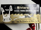 1956 Riviera Twin Snorkel Mask In Box Unique White Scuba Diver Collectible 